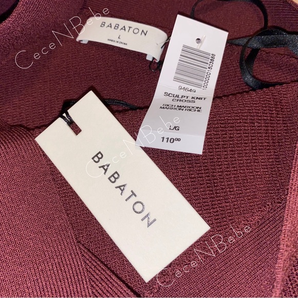 ❤️ ARITZIA Rich Maroon (Bordeaux / Wine) - LARGE - Sculpt Knit Criss Cross Dress - Picture 12 of 16